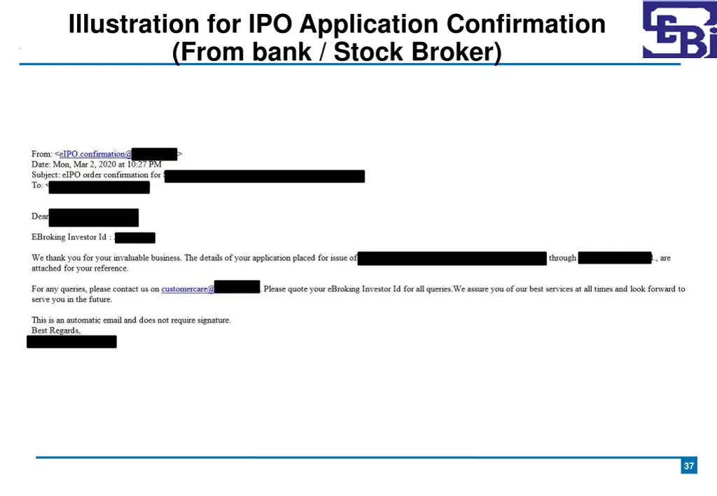 illustration for ipo application confirmation