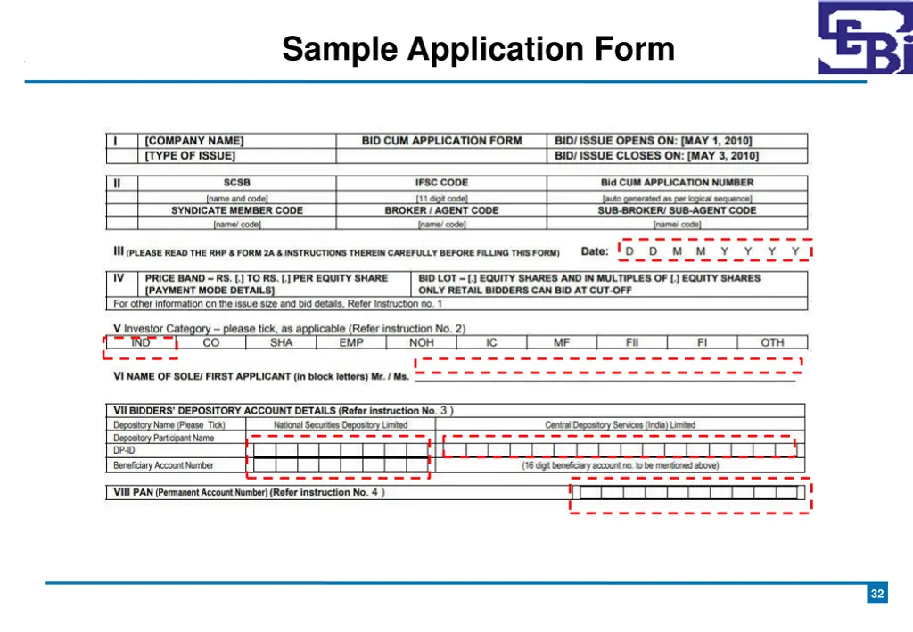 sample application form