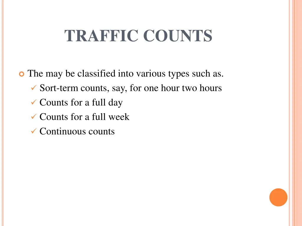 traffic counts