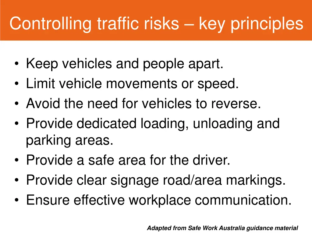 controlling traffic risks key principles