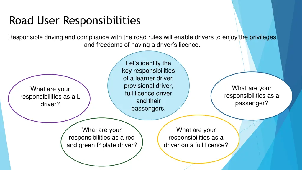 road user responsibilities