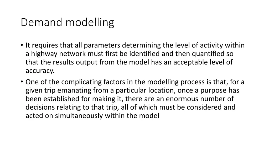 demand modelling