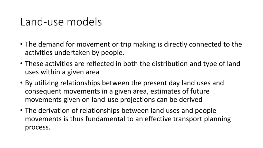 land use models