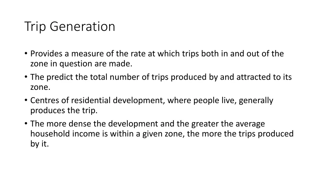 trip generation