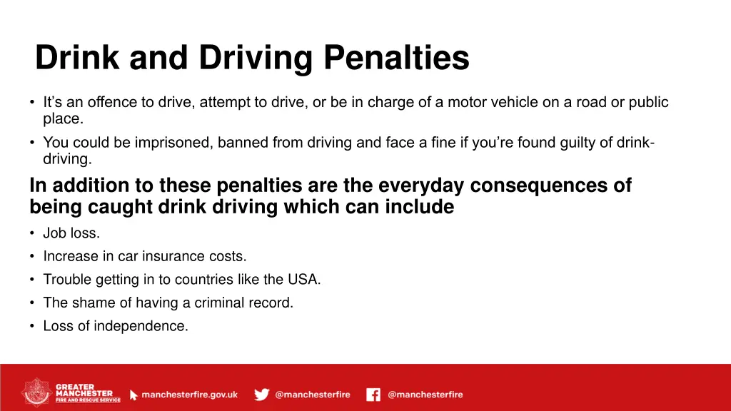 drink and driving penalties