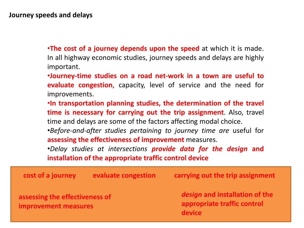 journey speeds and delays