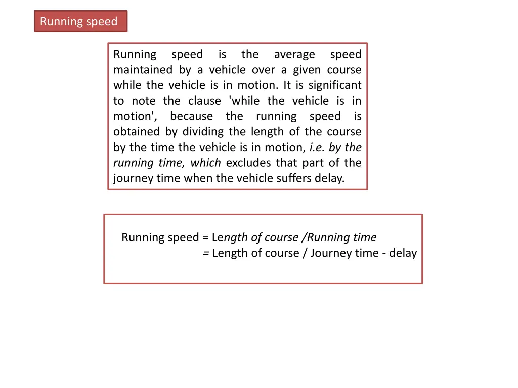 running speed