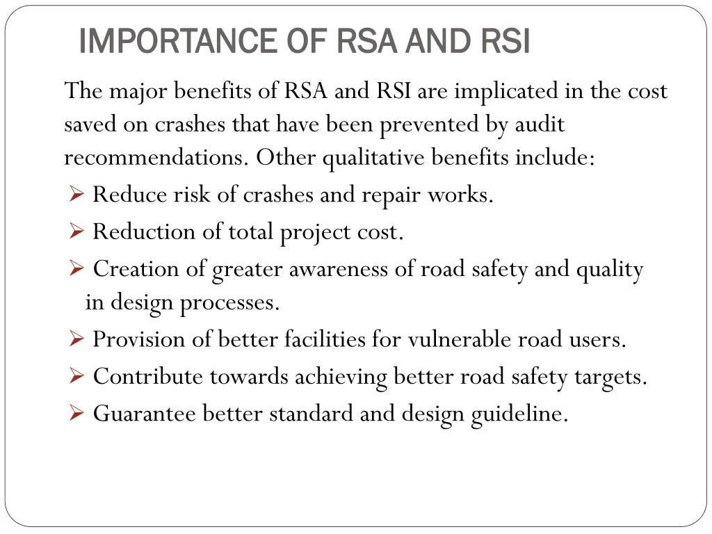 importance of rsa and rsi importance