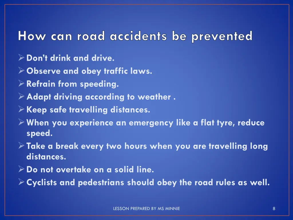 how can road accidents be prevented