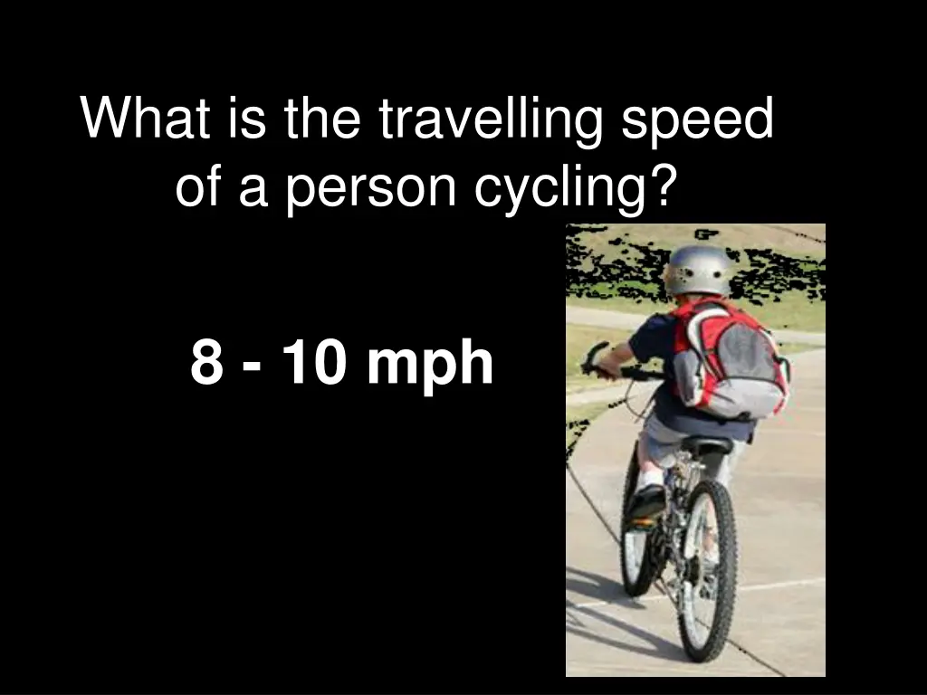 what is the travelling speed of a person cycling