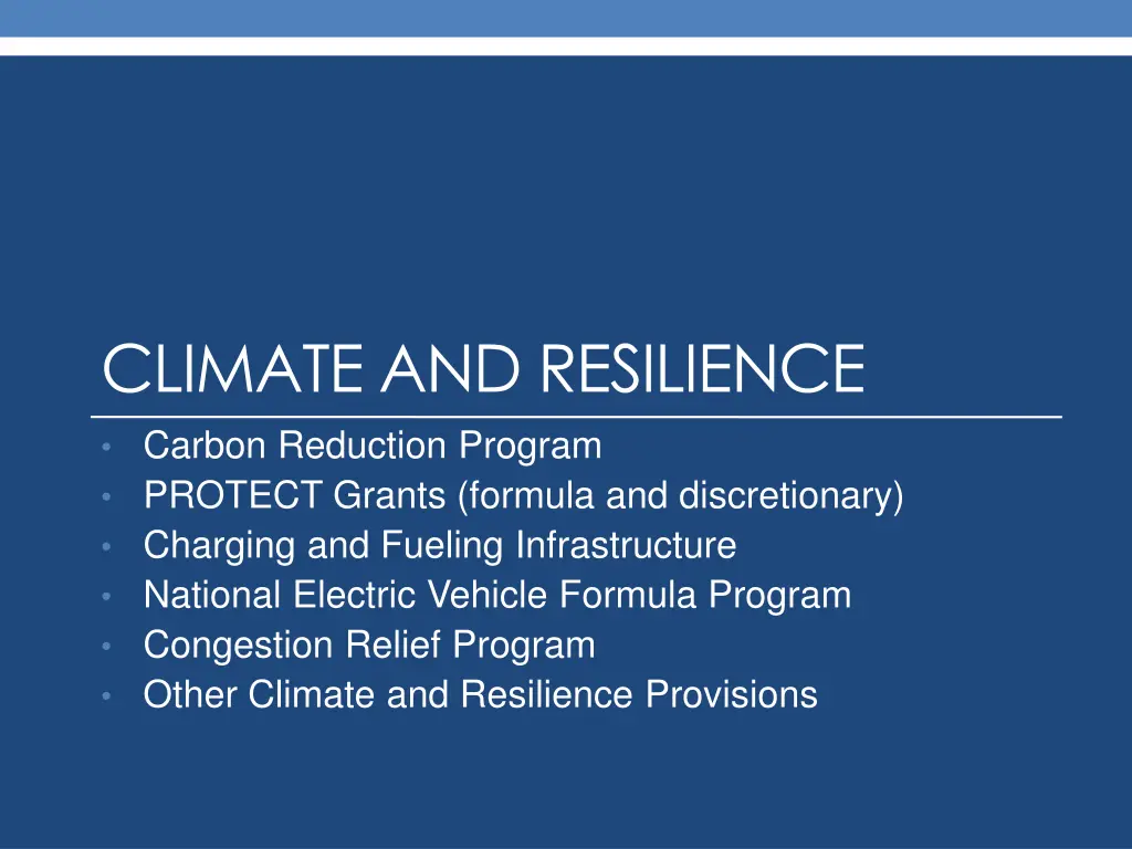 climate and resilience carbon reduction program