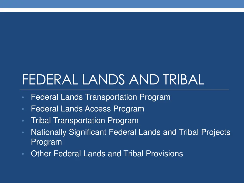 federal lands and tribal