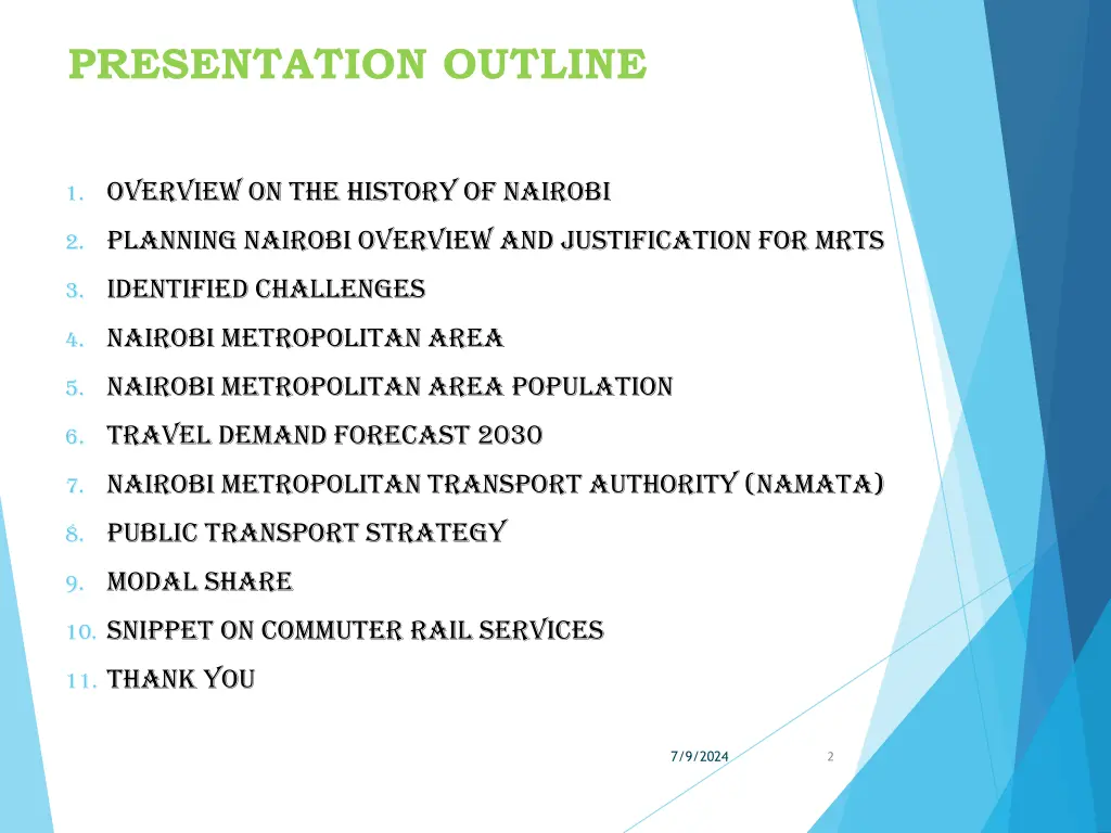 presentation outline