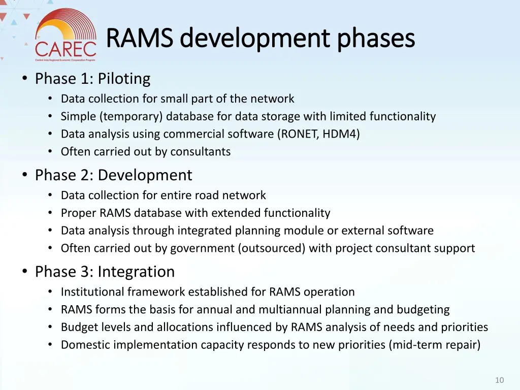 rams development phases rams development phases