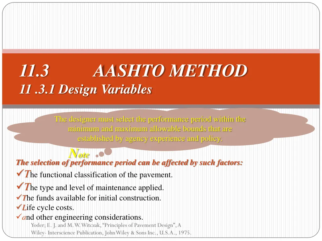 11 3 aashto method 11 3 1 design variables 1