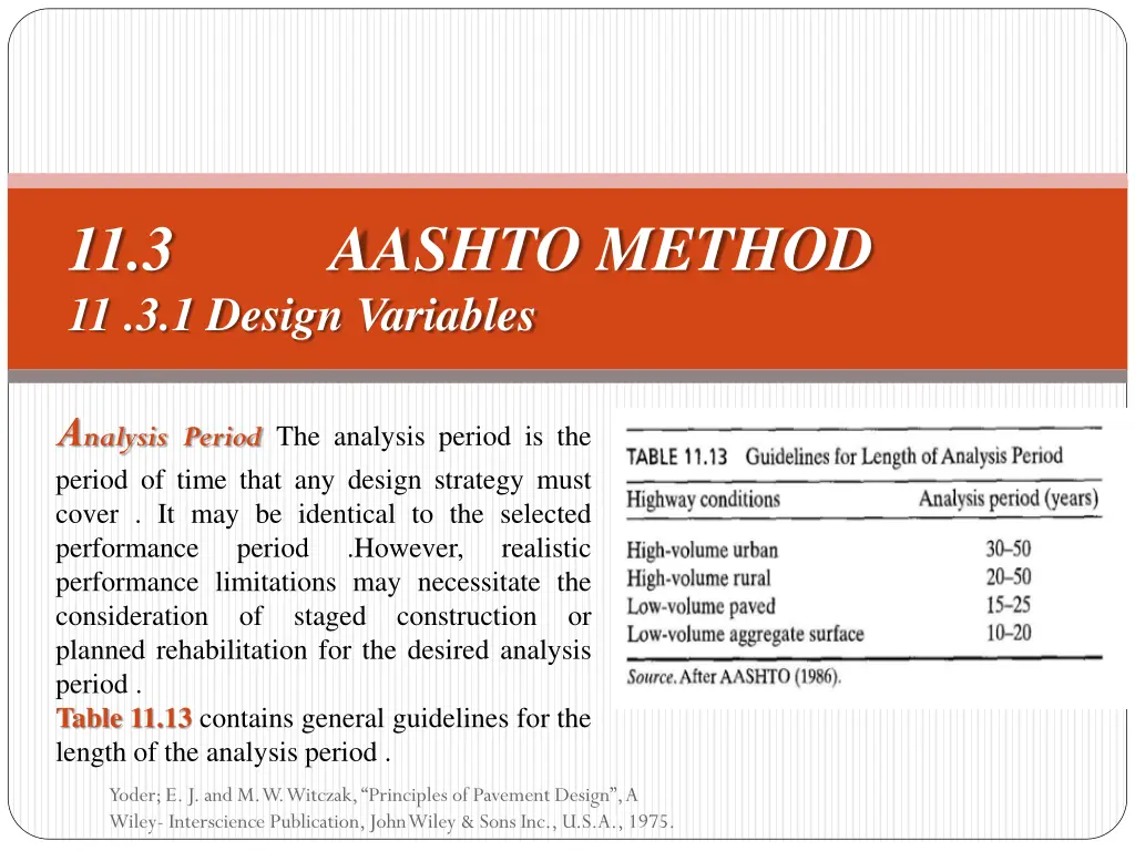 11 3 aashto method 11 3 1 design variables 2