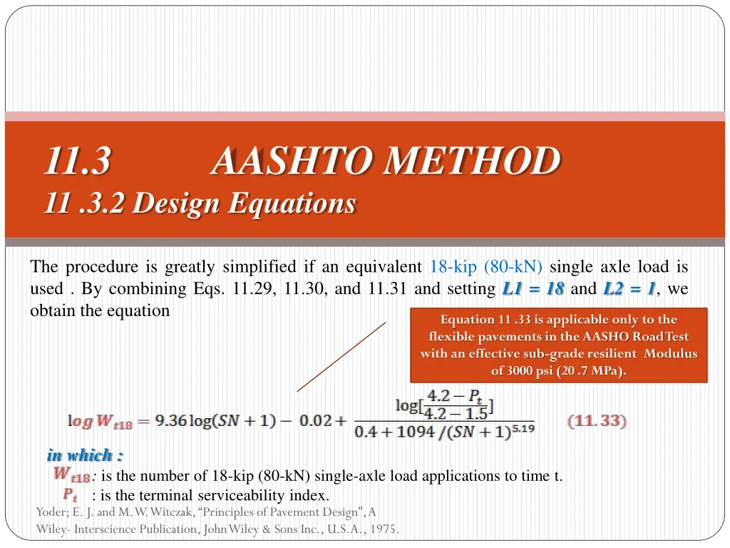 11 3 aashto method 11 3 2 design equations 3