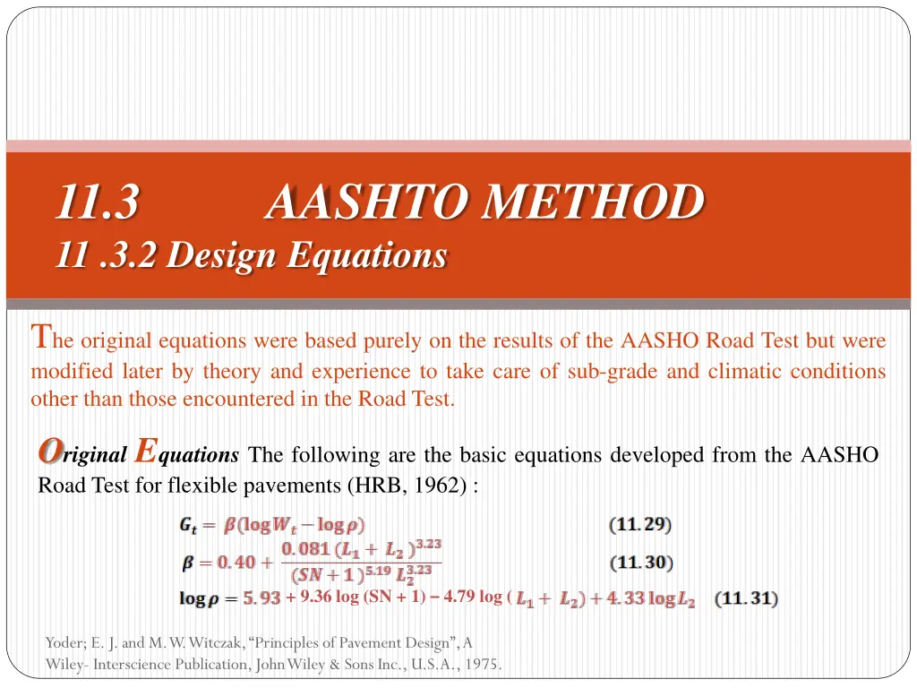 11 3 aashto method 11 3 2 design equations