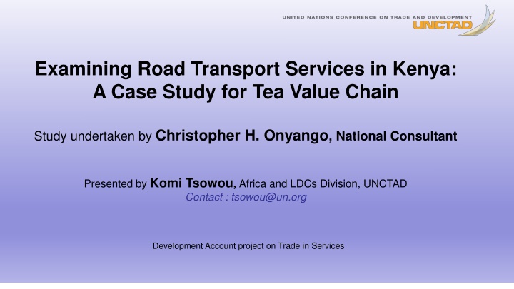 examining road transport services in kenya a case