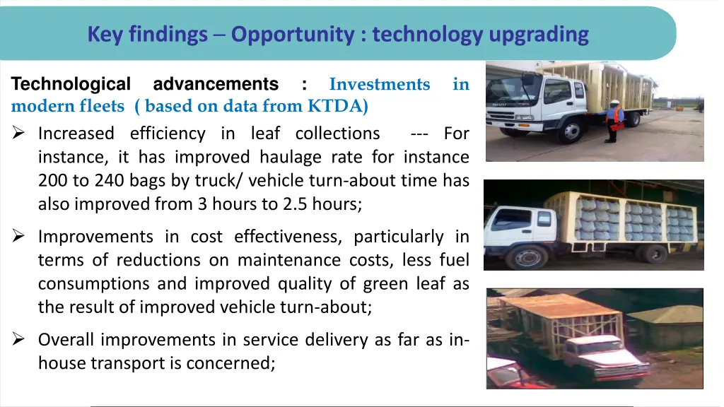 key findings opportunity technology upgrading