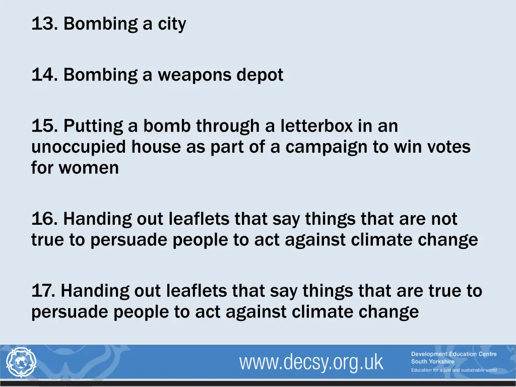 13 bombing a city