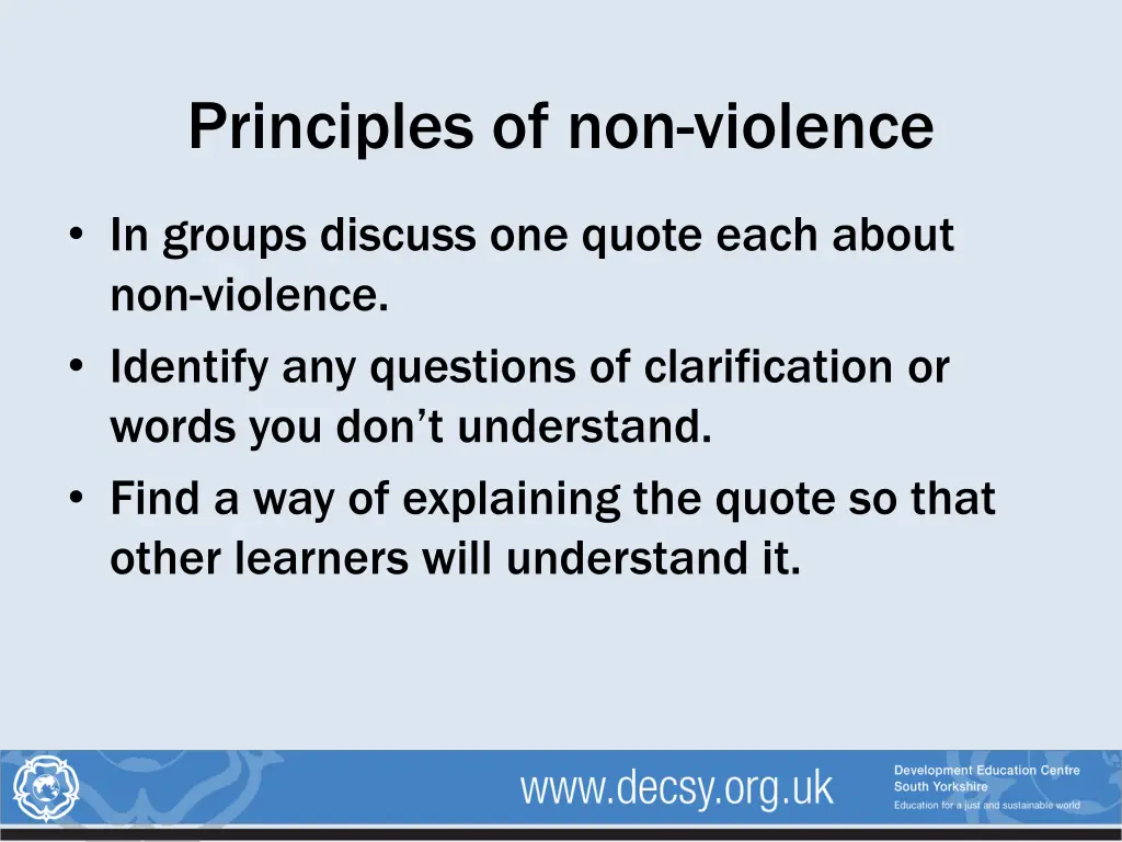 principles of non violence