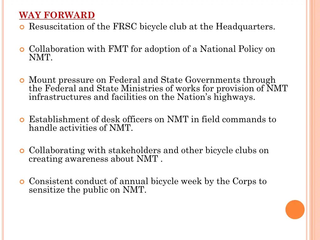 way forward resuscitation of the frsc bicycle