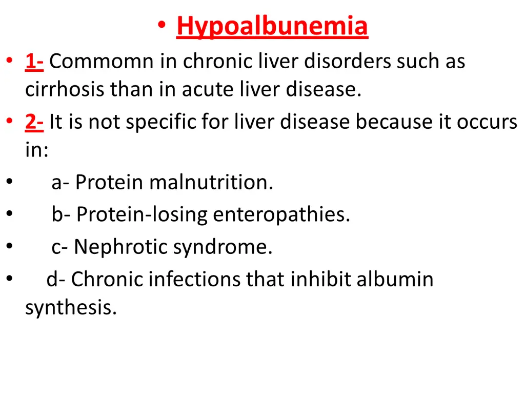 hypoalbunemia