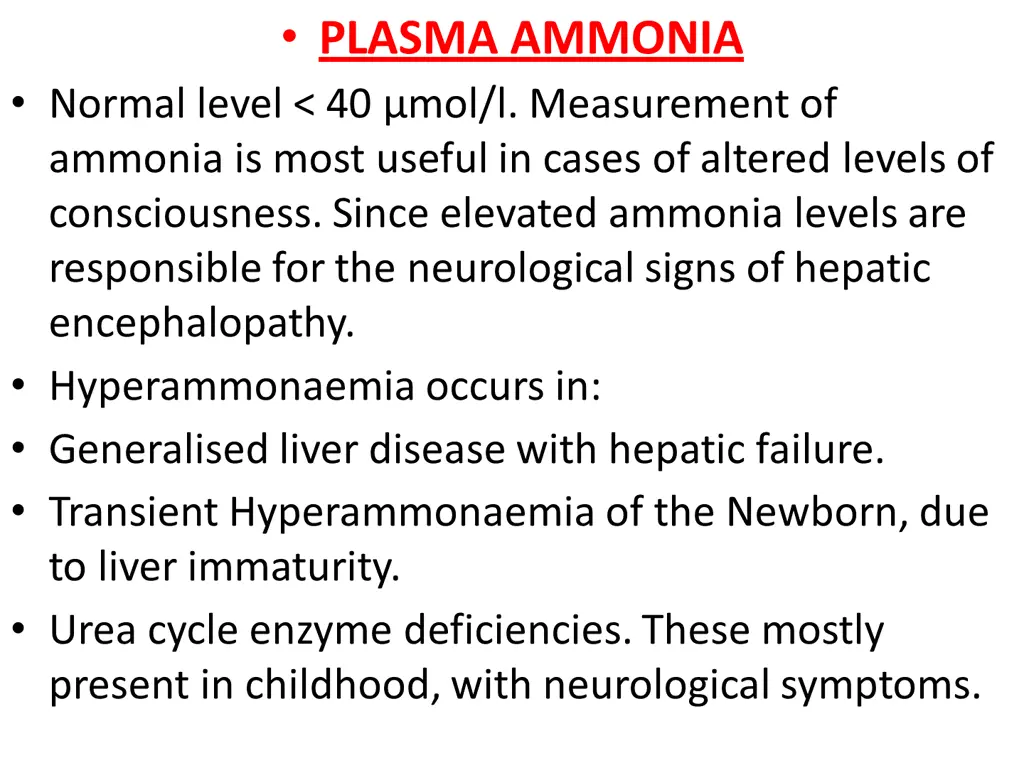 plasma ammonia