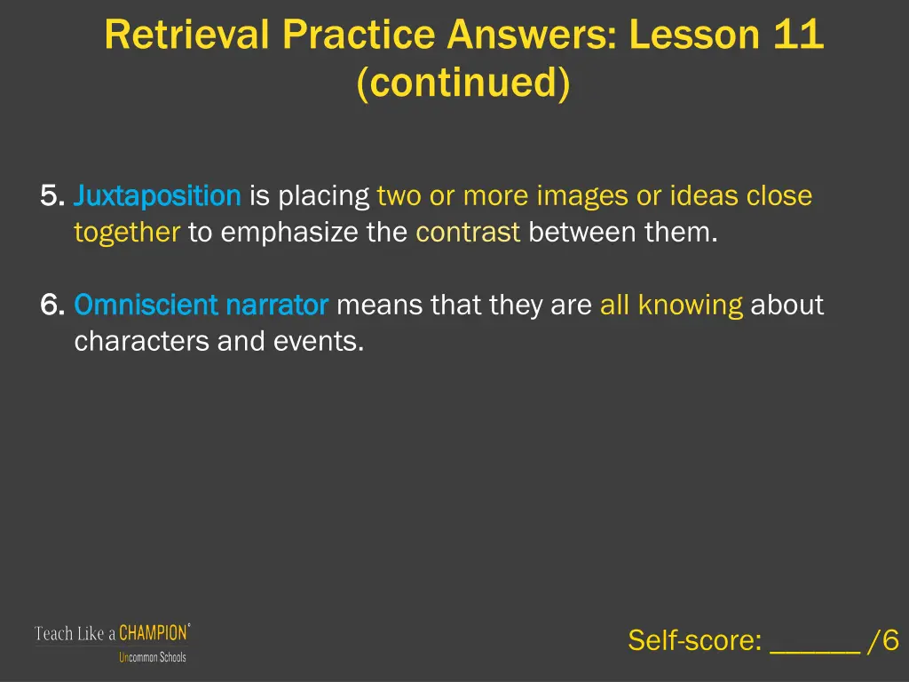 retrieval practice answers lesson 11 continued