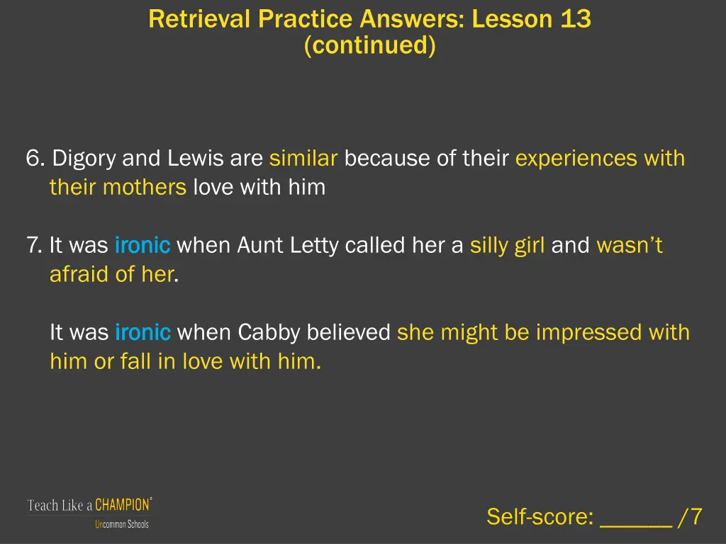 retrieval practice answers lesson 13 continued