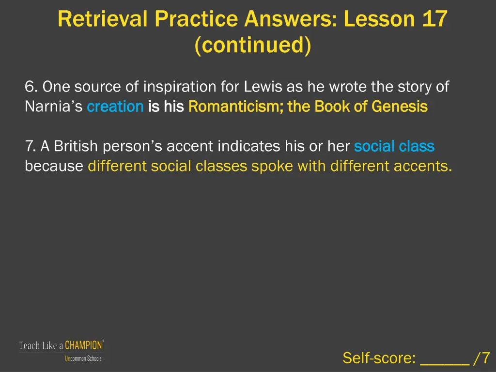 retrieval practice answers lesson 17 continued