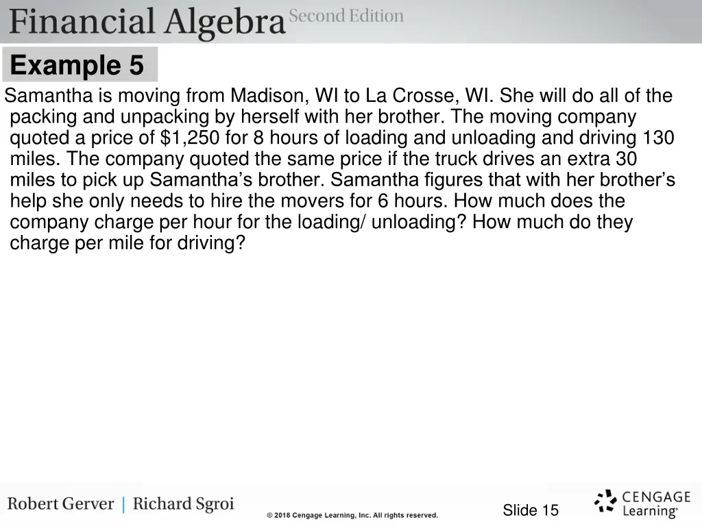 example 5 samantha is moving from madison