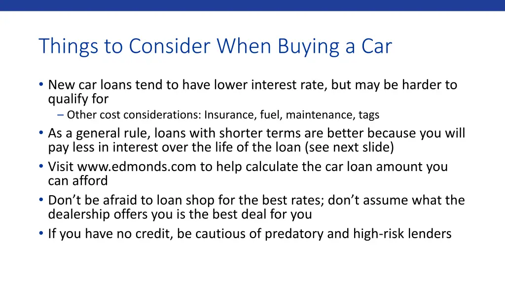 things to consider when buying a car