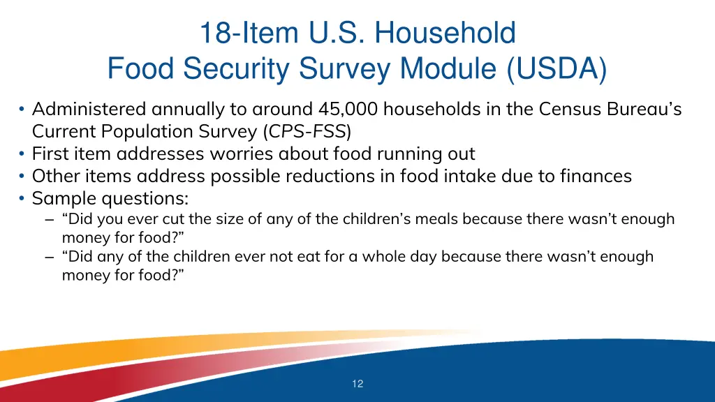 18 item u s household food security survey module