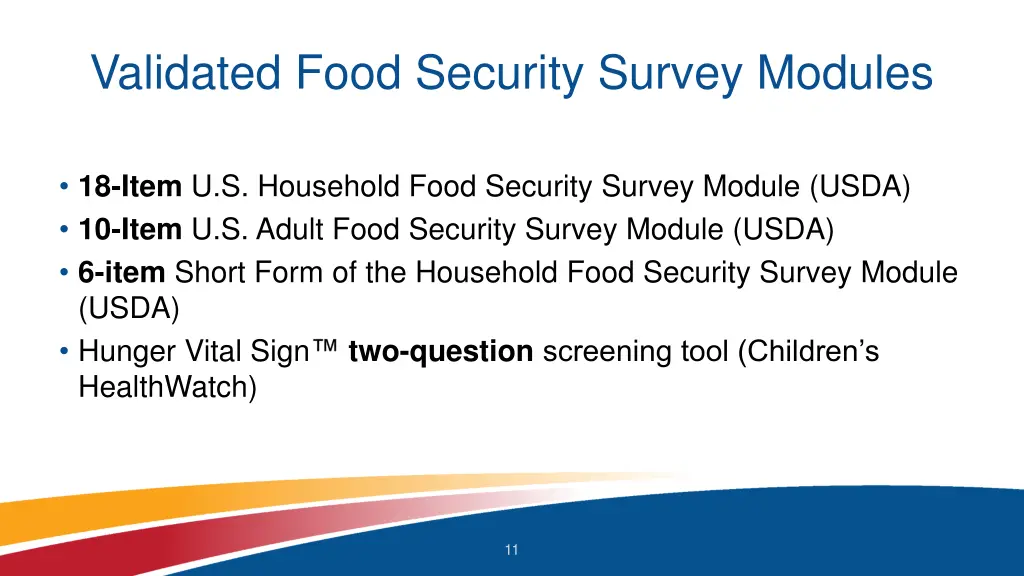 validated food security survey modules