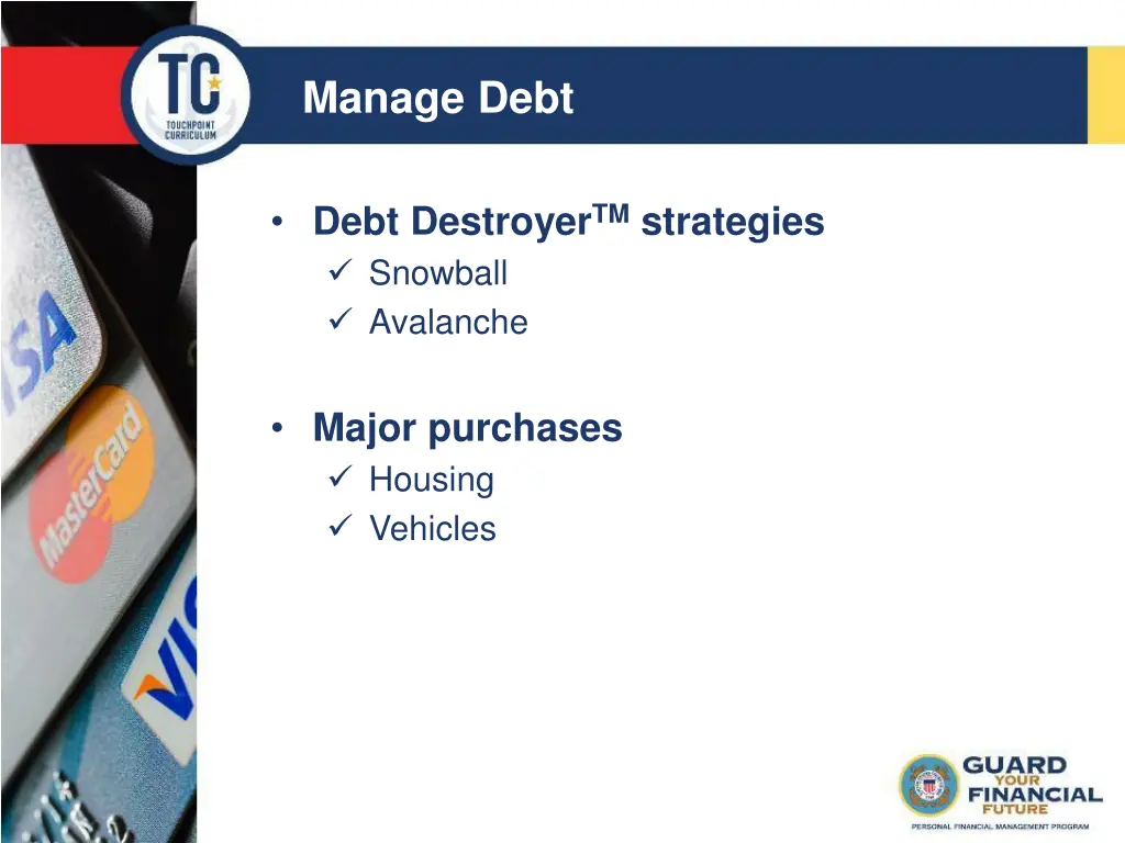 manage debt