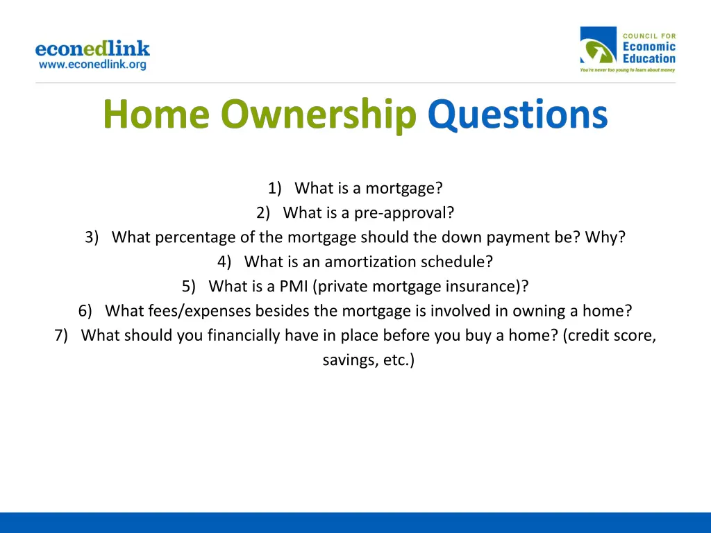 1 what is a mortgage 2 what is a pre approval