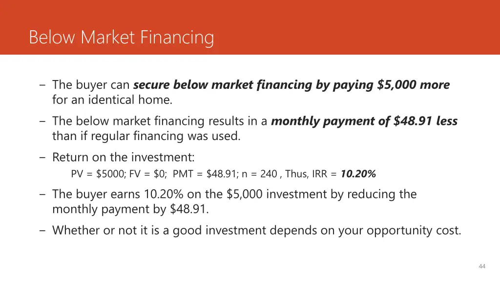 below market financing 2