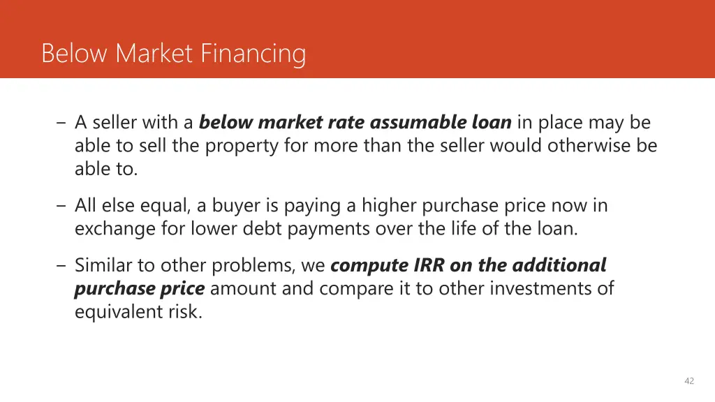 below market financing