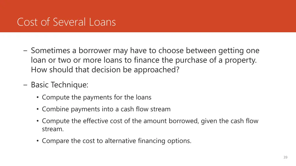 cost of several loans