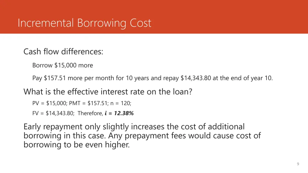 incremental borrowing cost 6