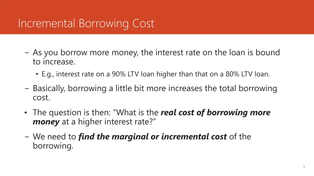 incremental borrowing cost