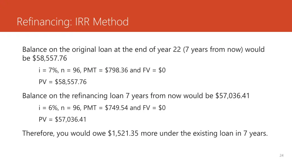 refinancing irr method 5