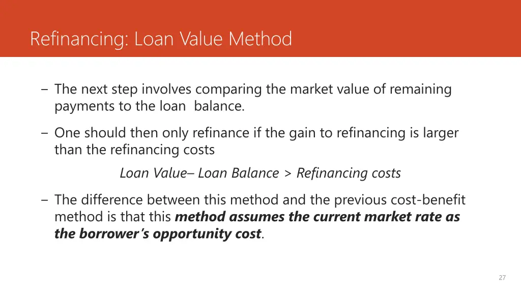 refinancing loan value method 1