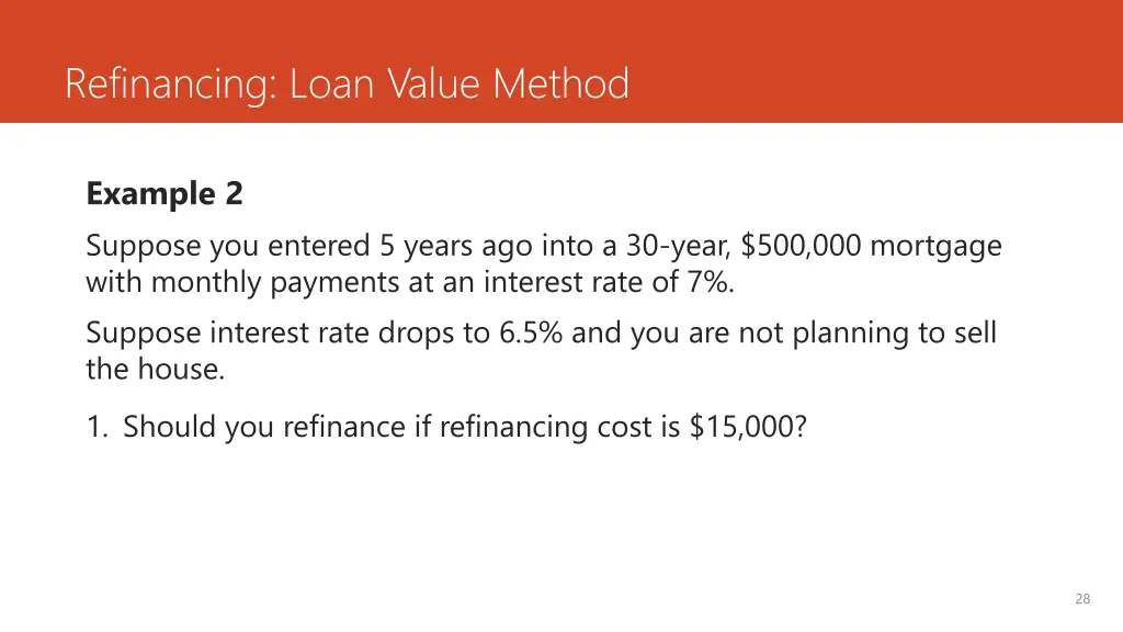 refinancing loan value method 2