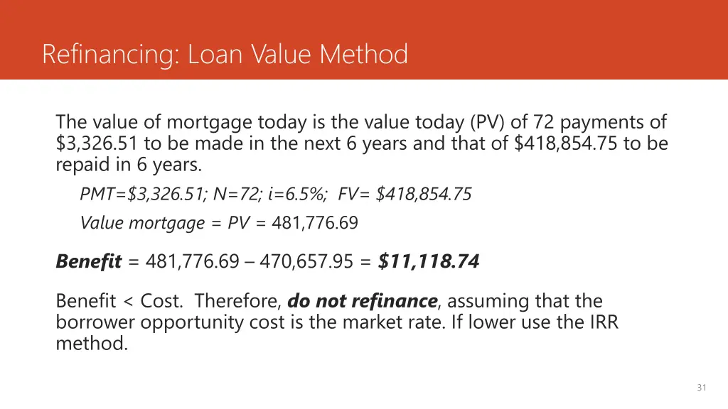 refinancing loan value method 5