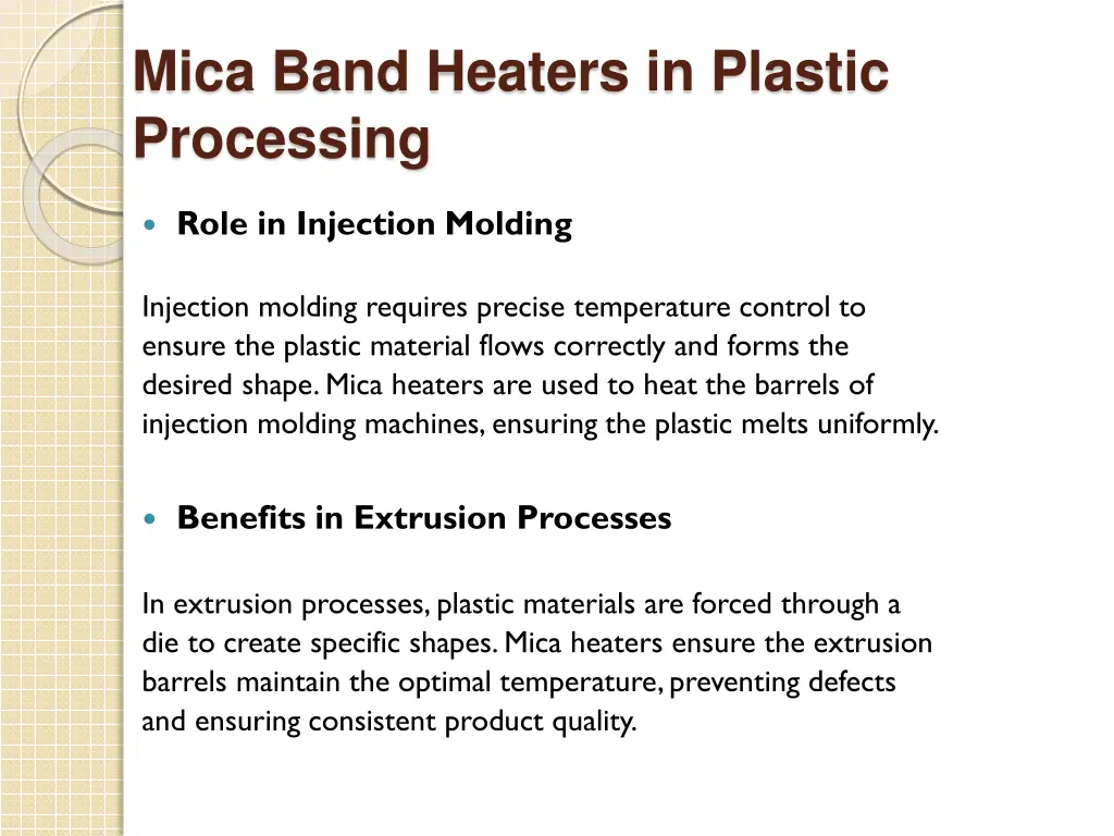 mica band heaters in plastic processing