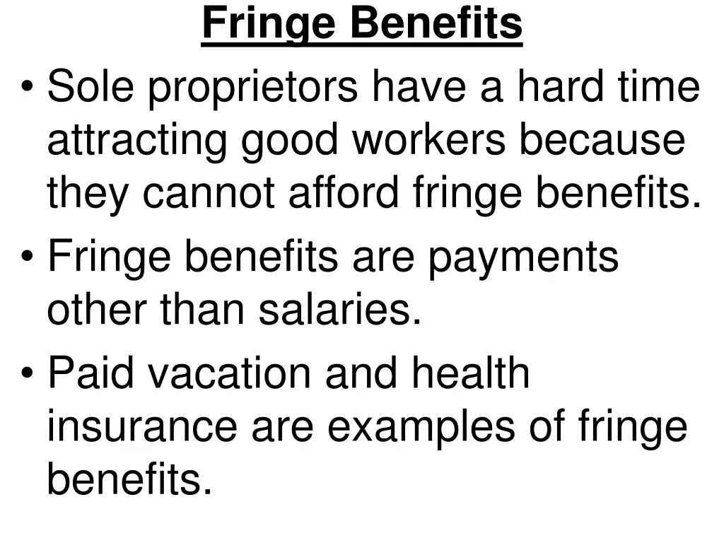 fringe benefits