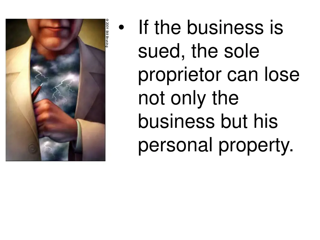 if the business is sued the sole proprietor